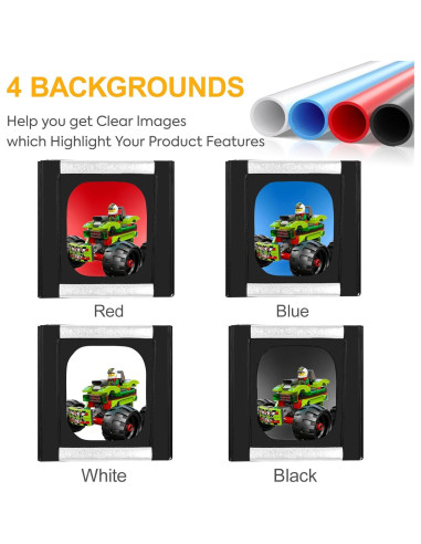 Caja de Estudio Fotográfico SEDGEWIN 61x61x61 cm con 198 LED