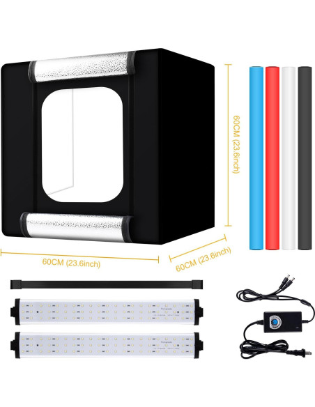 Caja de Estudio Fotográfico SEDGEWIN 61x61x61 cm con 198 LED