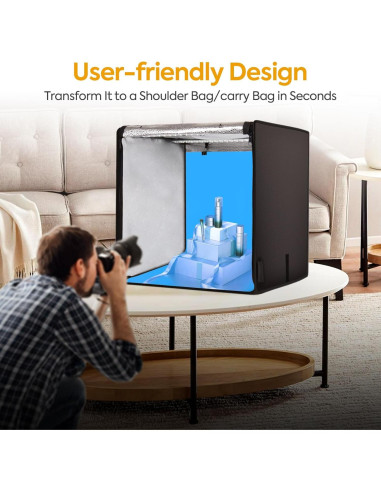 Caja de Estudio Fotográfico SEDGEWIN 61x61x61 cm con 198 LED