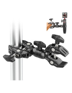 Abrazadera Doble ULANZI R096 para Cámara y Luz de Estudio