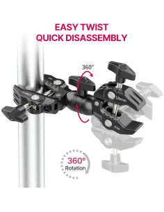Abrazadera Doble ULANZI R096 para Cámara y Luz de Estudio 2