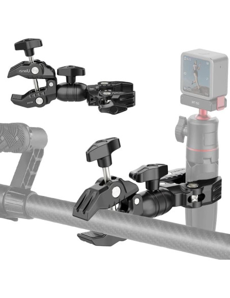 Abrazadera Doble ULANZI R096 para Cámara y Luz de Estudio