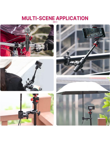 Abrazadera Doble ULANZI R096 para Cámara y Luz de Estudio