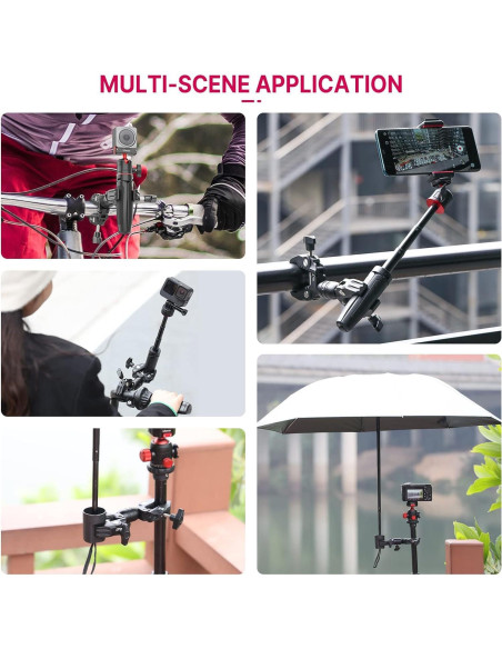 Abrazadera Doble ULANZI R096 para Cámara y Luz de Estudio