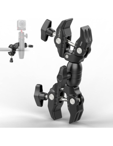 Abrazadera Doble ULANZI R096 para Cámara y Luz de Estudio