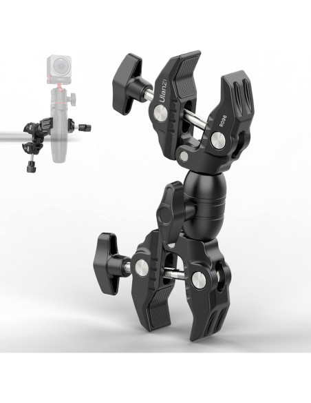 Abrazadera Doble ULANZI R096 para Cámara y Luz de Estudio