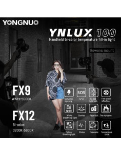 Yongnuo YNLUX100 Luz LED Bicolor 3200-5600K 100W con Control Remoto 2