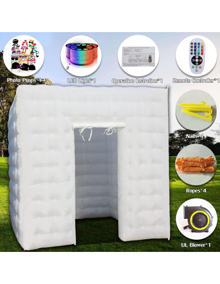 Cabina de Fotos Inflable Xmaybang 2.5m con Luz LED y Ventilador