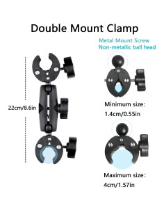 Abrazadera Doble Ajustable TEKCAM para Cámara y Accesorios 2