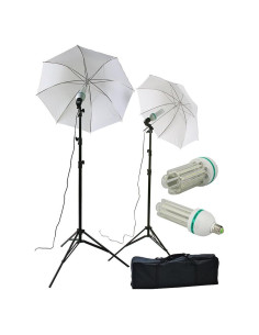 Kit de Iluminación LED ePhoto 2x120 con Paraguas 5500K