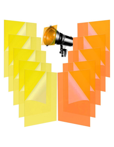 10 Filtros de Luz de Gel Amarillo y Naranja SIQINZONGWA 21.6x27.9cm