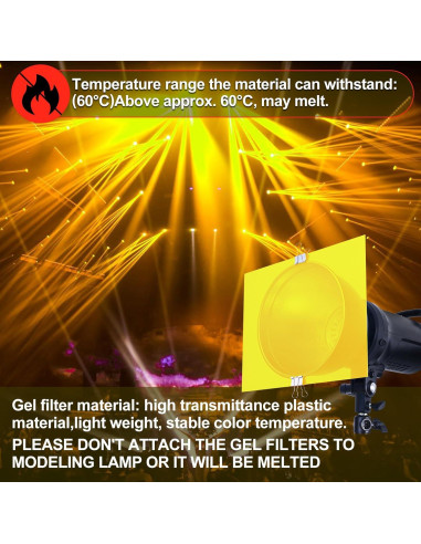 10 Filtros de Luz de Gel Amarillo y Naranja SIQINZONGWA 21.6x27.9cm