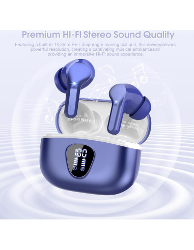 Auriculares Inalámbricos BESNOOW I53 Bluetooth 5.3 40H Estéreo