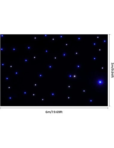 Cortina LED Estrella ZAWAYINE 6.1x3m Azul y Blanca DMX