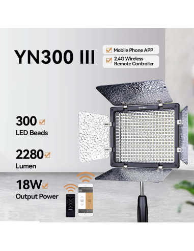 Luz LED de Video Yongnuo YN300III 5600K con Control Remoto