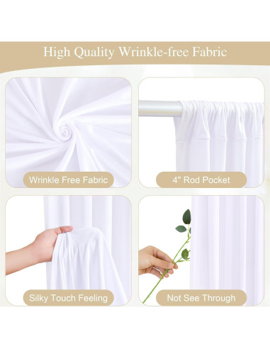 Cortinas de Fondo Blancas con Luces Partisky 2 Paneles 1.52x3.05m