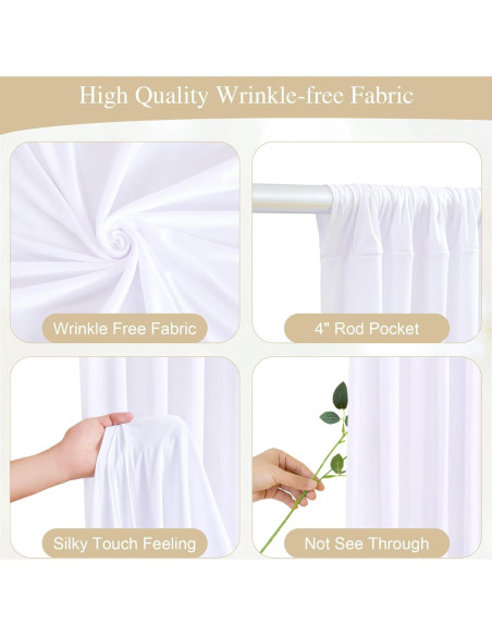 Cortinas de Fondo Blancas con Luces Partisky 2 Paneles 1.52x3.05m