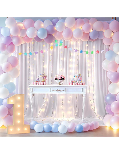 Cortinas de Fondo Blancas con Luces Partisky 2 Paneles 1.52x3.05m