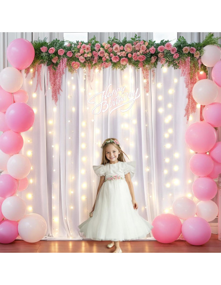 Cortinas de Fondo Blancas con Luces Partisky 2 Paneles 1.52x3.05m