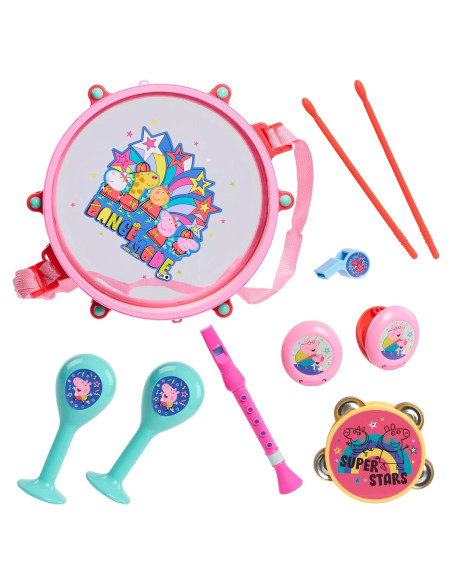 Conjunto de Tambores de Fiesta Peppa Pig 10 Piezas Juguete Musical