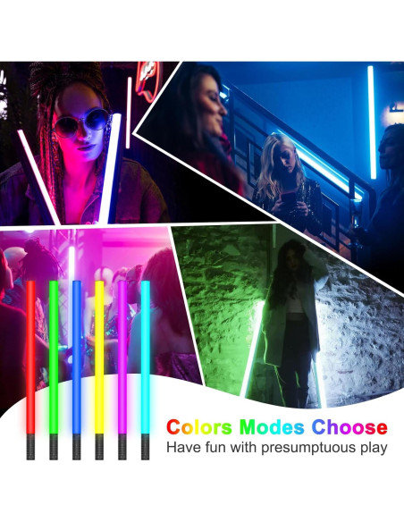 Paquete de 4 luces LED de tubo 120 cm con trípodes y control remoto