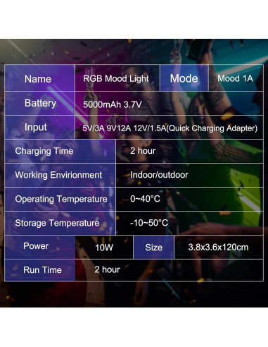 Paquete de 4 luces LED de tubo 120 cm con trípodes y control remoto
