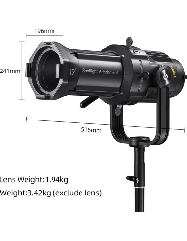 Proyector Snoot Óptico Godox VSA-19K con Lente 19 para Estudio