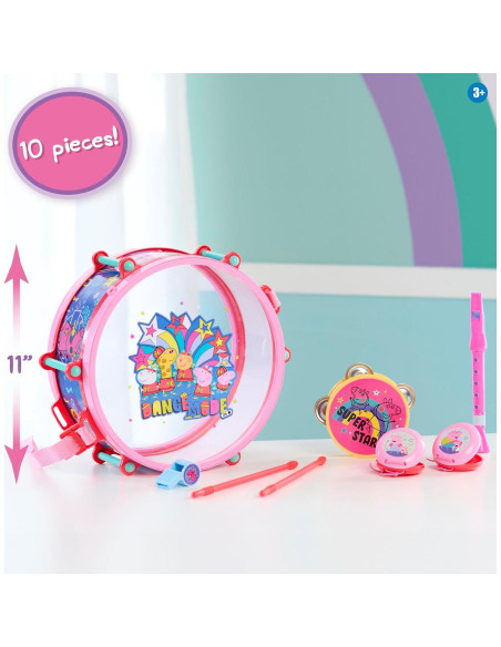 Conjunto de Tambores de Fiesta Peppa Pig 10 Piezas Juguete Musical