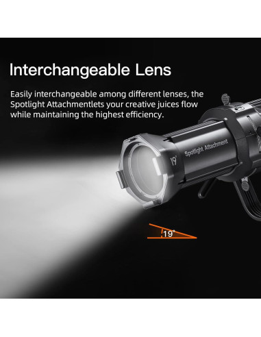 Proyector Snoot Óptico Godox VSA-19K con Lente 19 para Estudio