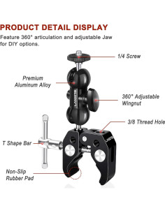 Soporte de Cámara Super Clamp Lanxire con Brazo Mágico 360 2