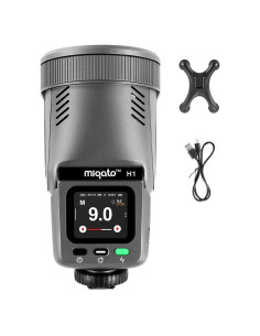 Luz de Video LED 2-en-1 Miqato H1 Flash y Luz Continua Bi-Color