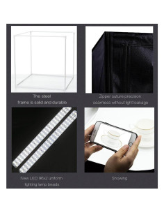 Caja de Luz LED Reflex Camera 50x50cm con 72 Perlas 5500K 2