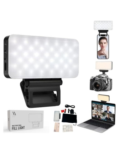 Luz LED de selfie Marmae recargable 3000mAh 3 modos