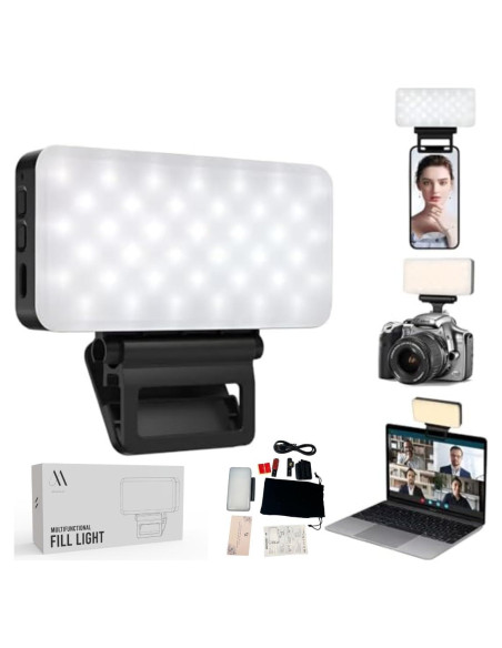 Luz LED de selfie Marmae recargable 3000mAh 3 modos