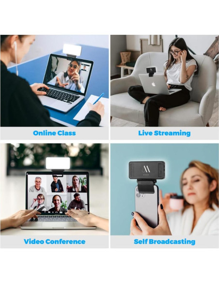 Luz LED de selfie Marmae recargable 3000mAh 3 modos