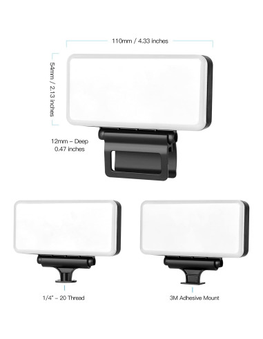 Luz LED de selfie Marmae recargable 3000mAh 3 modos