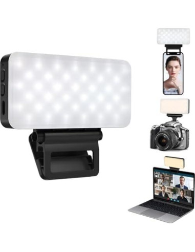 Luz LED de selfie Marmae recargable 3000mAh 3 modos
