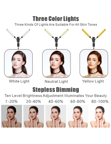 Luz LED RGB Andoer con Soporte de Trípode 1.6M y Control Remoto