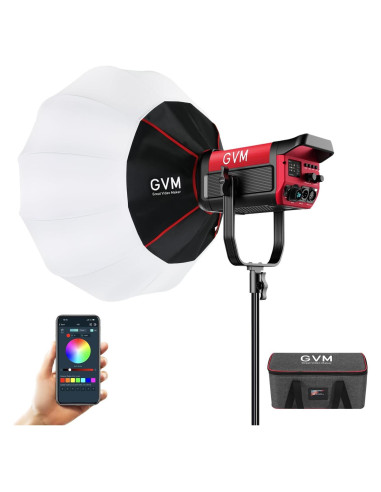 GVM 300W Luz de Fotografía RGB con Soporte Bowens y Softbox