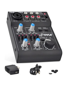 Mezclador de Audio Pyle PAD20MXU 5 Canales USB Bajo Ruido