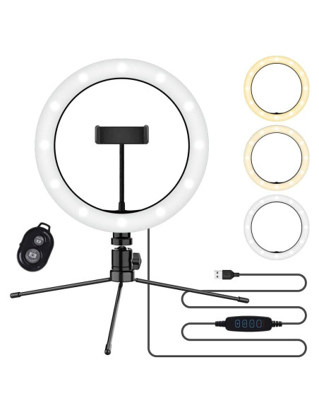 Anillo de Luz LED Regulable Tek Styz 25 cm con Control Remoto