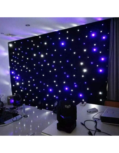 Cortina de Fondo LED 6.1m x 3.05m Briczuna con Estrellas