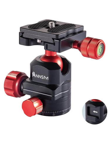 Cabezal de bola para trípode 360 con zapato frío y QR 38mm