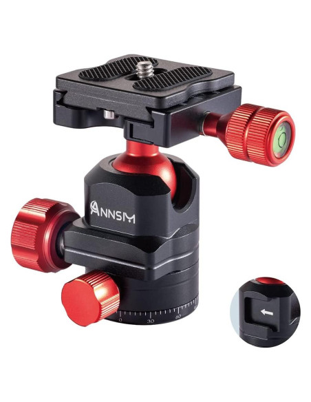 Cabezal de bola para trípode 360 con zapato frío y QR 38mm