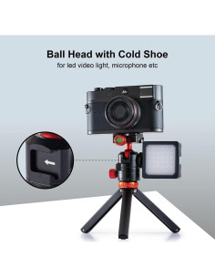 Cabezal de bola para trípode 360 con zapato frío y QR 38mm 2