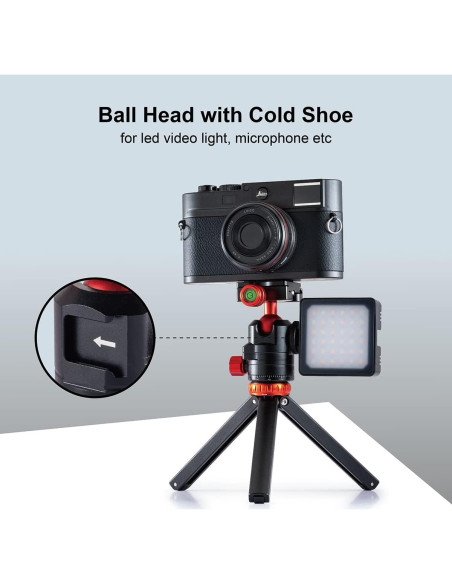 Cabezal de bola para trípode 360 con zapato frío y QR 38mm