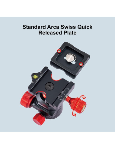 Cabezal de bola para trípode 360 con zapato frío y QR 38mm