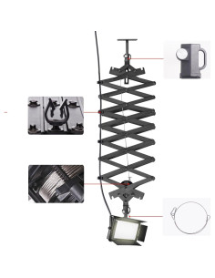 2 Paquetes Pantógrafo Telescópico GSKAIWEN 2m Ajustable 15kg 2