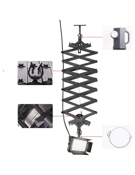 2 Paquetes Pantógrafo Telescópico GSKAIWEN 2m Ajustable 15kg