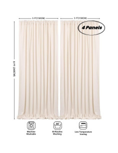 Cortinas de Fondo B-COOL Marfil 4 Pcs 1.5m x 2.4m para Bodas 2